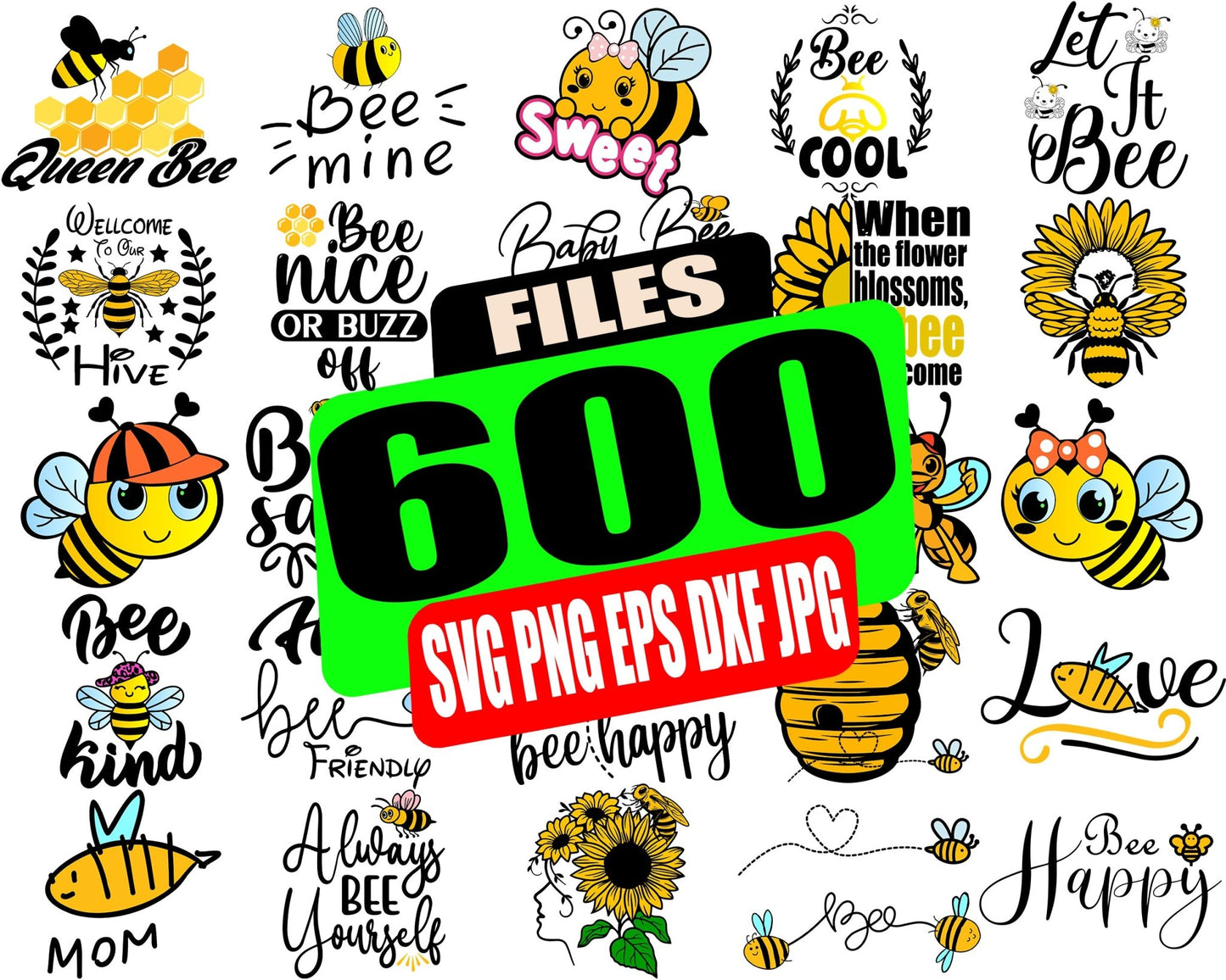 Bee SVG Bundle | Cute Bee Quotes | Bee Clipart | Honeycomb Designs | Cricut & Silhouette Compatible - GiftUpp