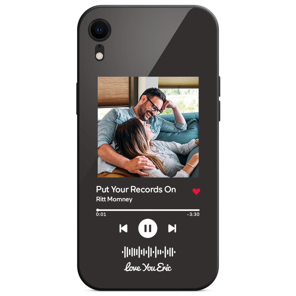 Custom Scannable Music Code Glass iPhone Cases with Picture - GiftUpp