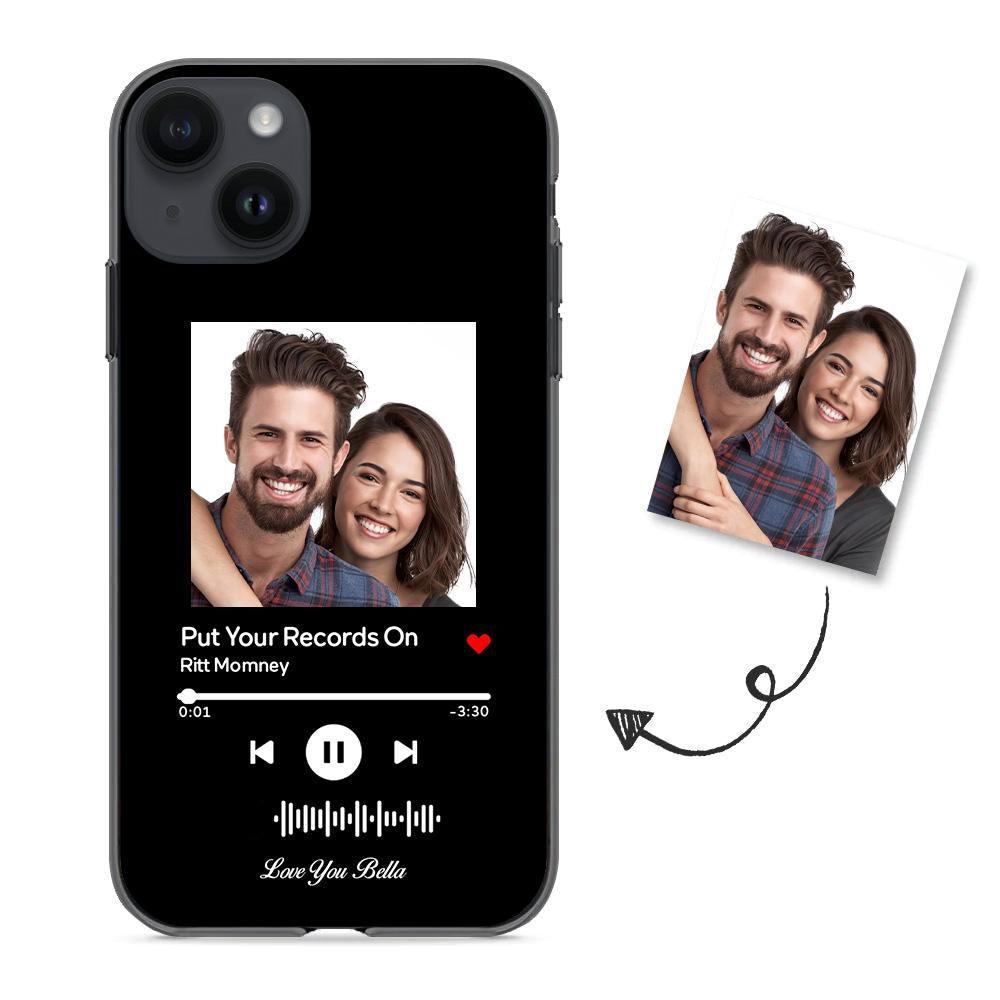 Custom Scannable Music Code Glass iPhone Cases with Picture - GiftUpp