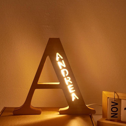 Personalized Name Wooden Letter Night Light 28CM - GiftUpp