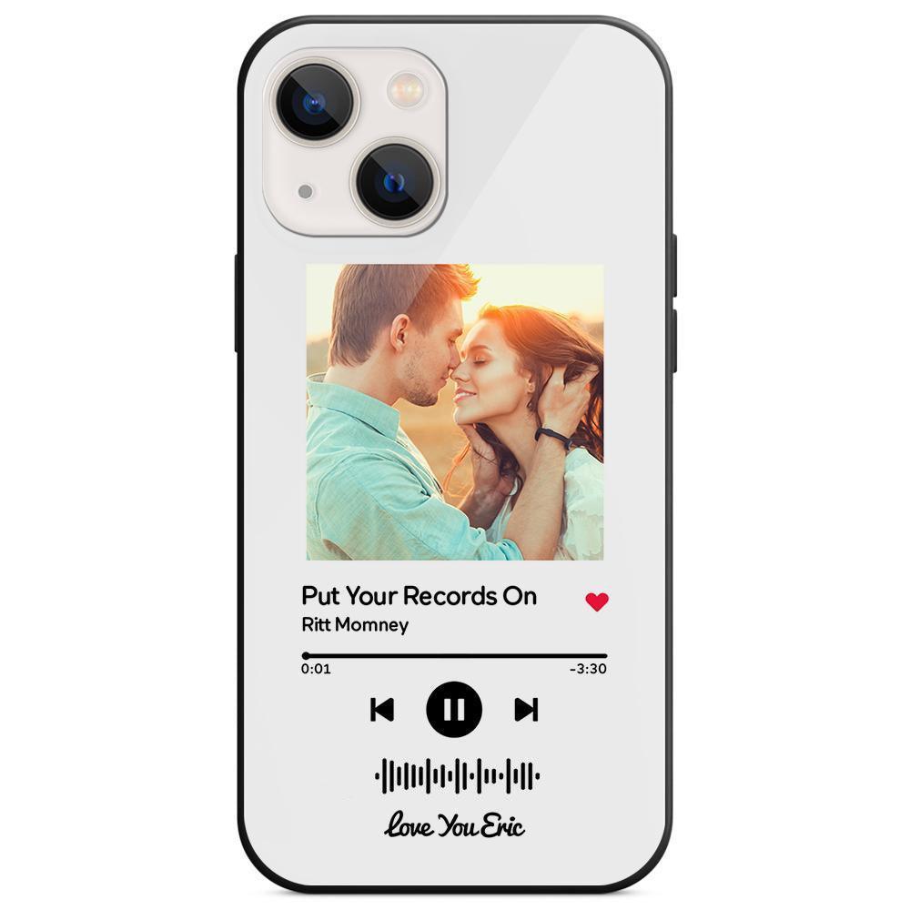 Custom Scannable Music Code Glass iPhone Cases with Picture - GiftUpp