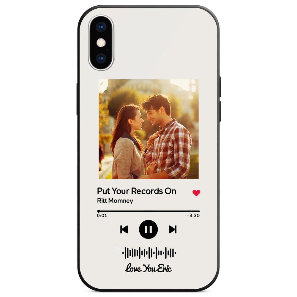 Custom Scannable Music Code Glass iPhone Cases with Picture - GiftUpp