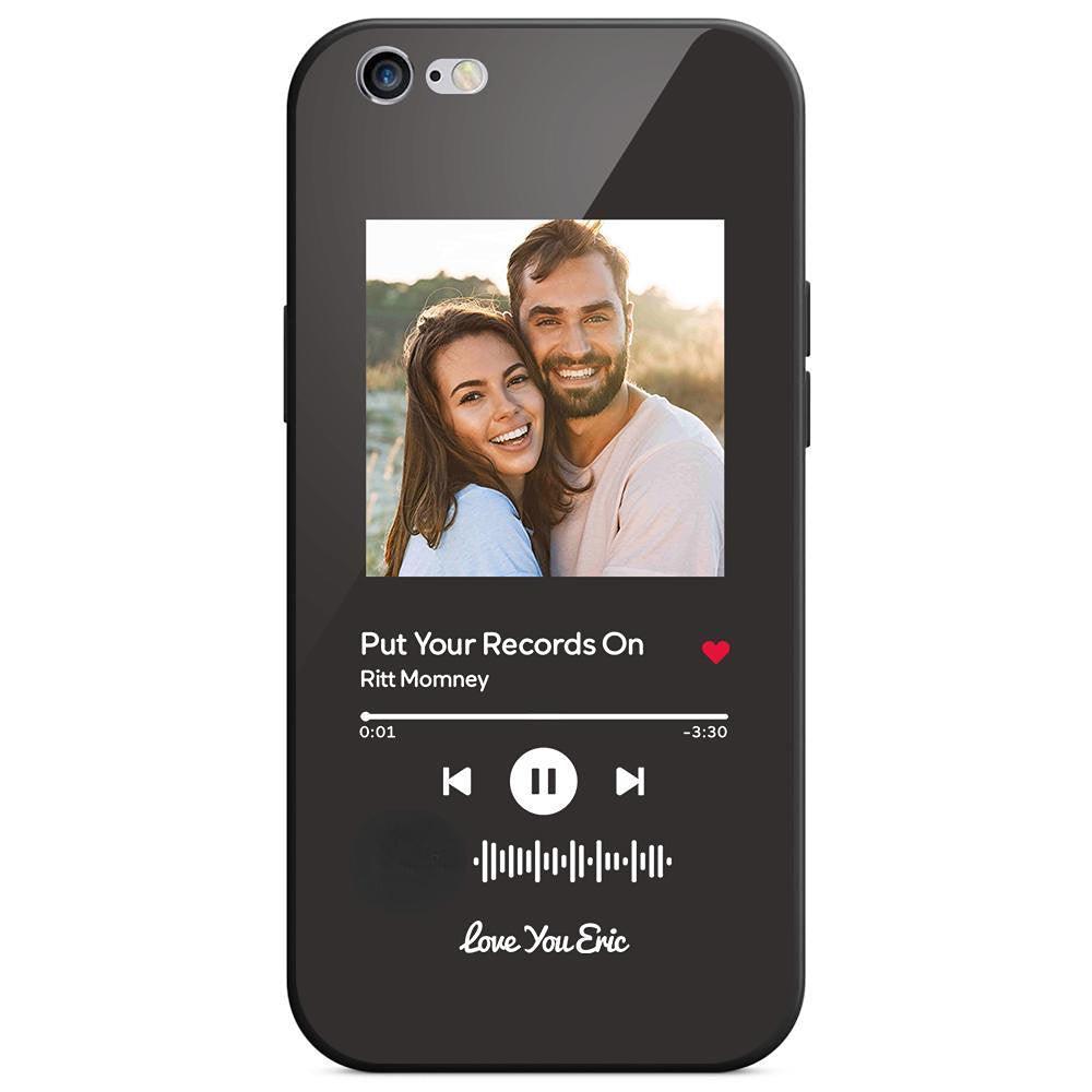 Custom Scannable Music Code Glass iPhone Cases with Picture - GiftUpp