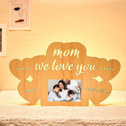 Custom Engraved Name Night Lamp Photo Frame Night Light for Mom - GiftUpp