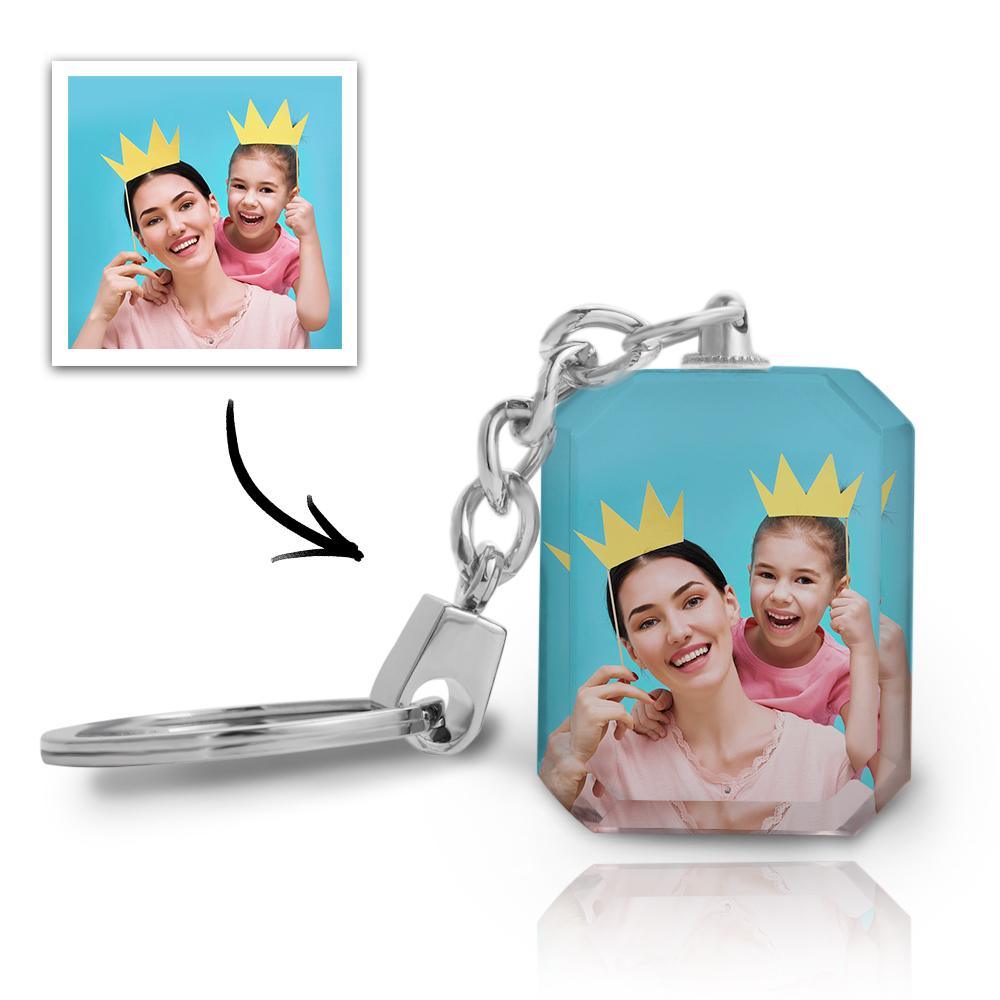 Customized Double Side Crystal Keychain With 2 Photos - GiftUpp