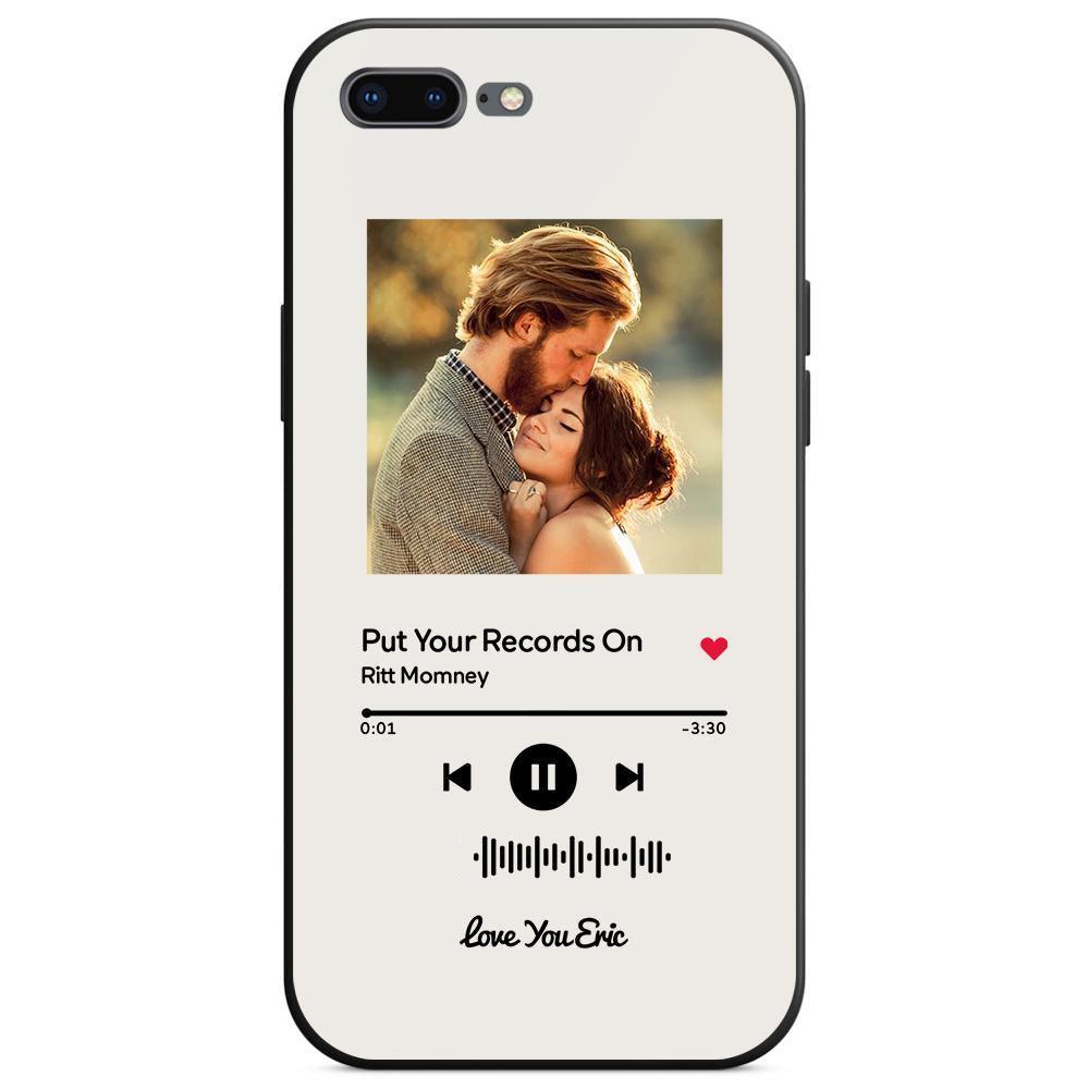 Custom Scannable Music Code Glass iPhone Cases with Picture - GiftUpp