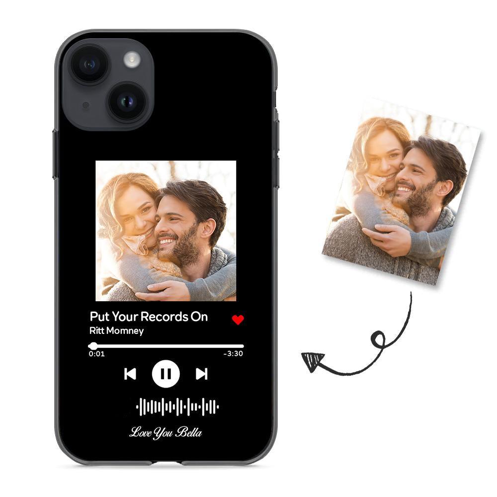 Custom Scannable Music Code Glass iPhone Cases with Picture - GiftUpp