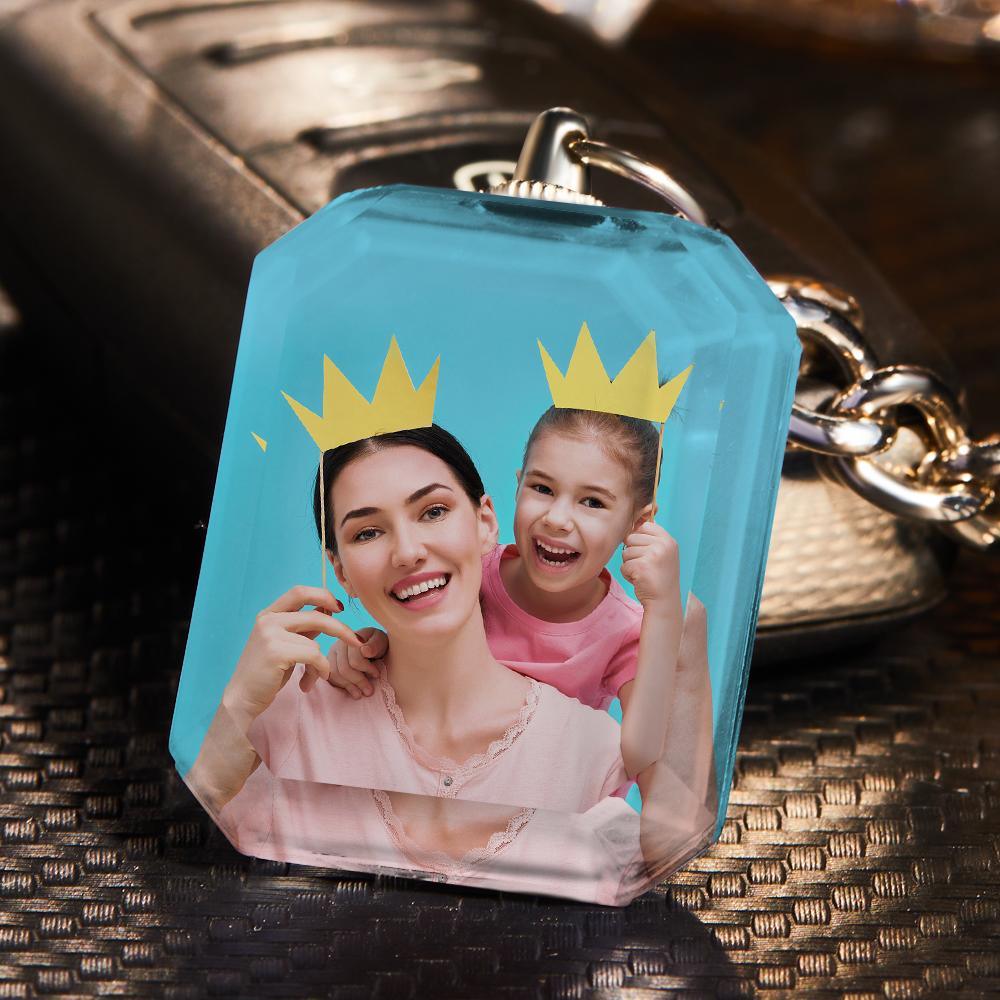 Customized Double Side Crystal Keychain With 2 Photos - GiftUpp