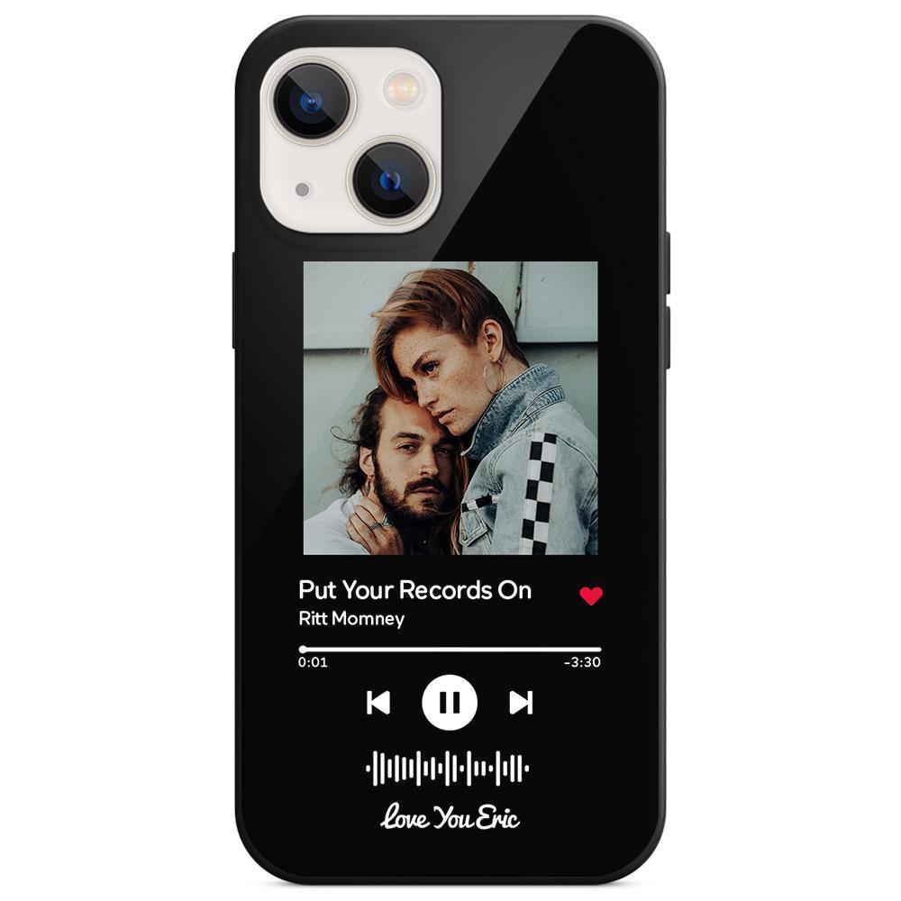 Custom Scannable Music Code Glass iPhone Cases with Picture - GiftUpp