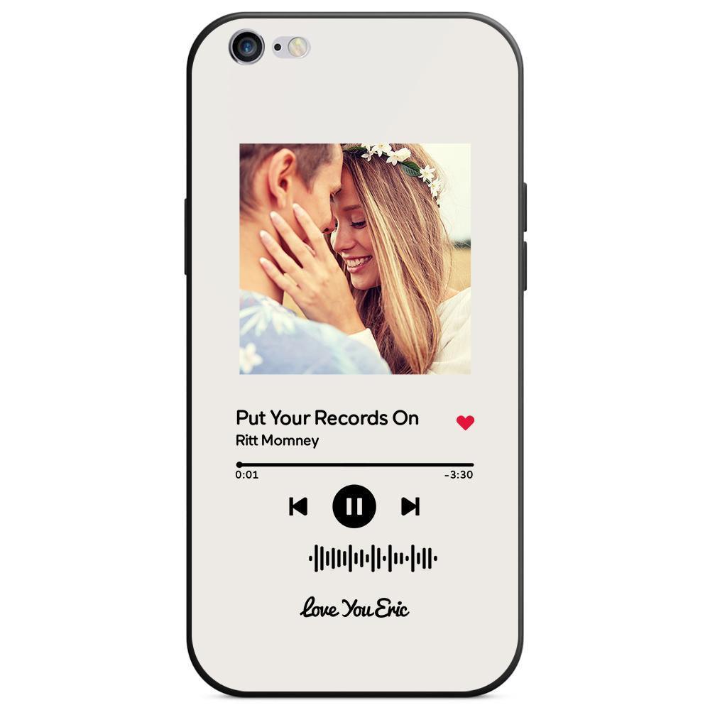 Custom Scannable Music Code Glass iPhone Cases with Picture - GiftUpp