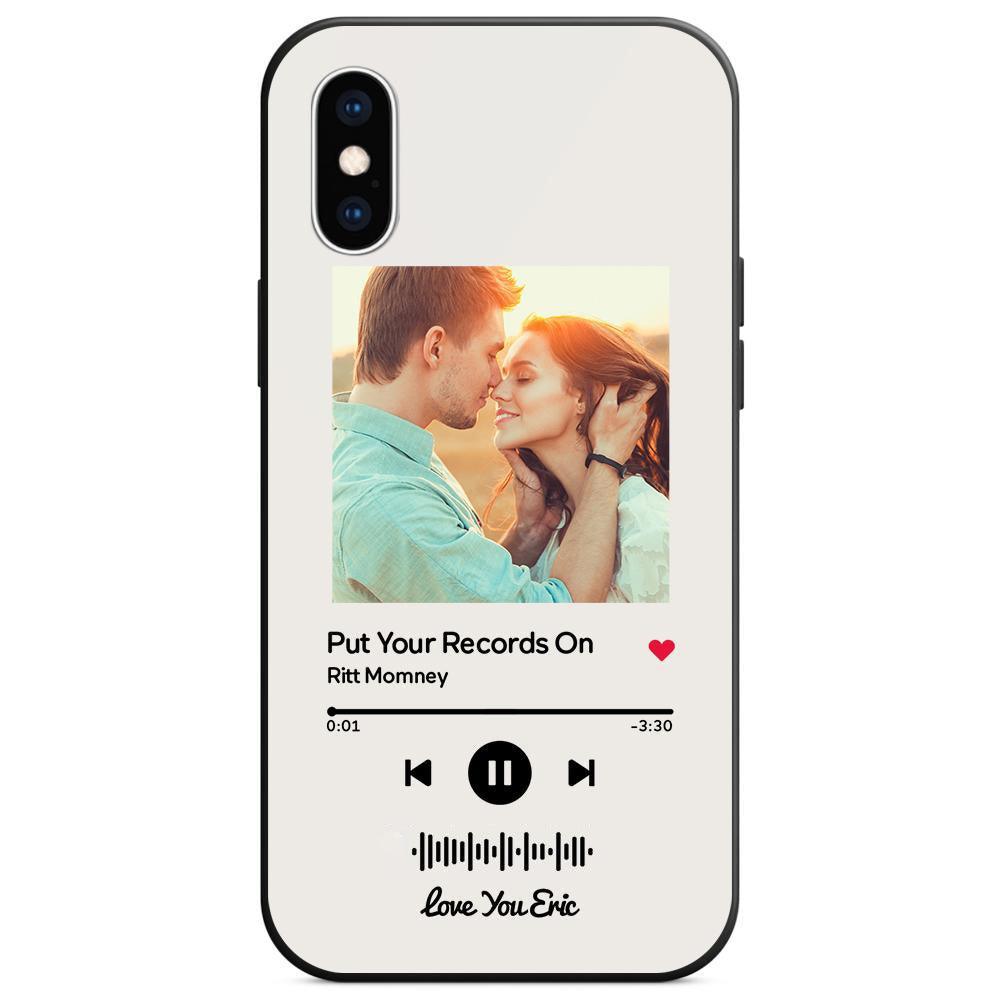 Custom Scannable Music Code Glass iPhone Cases with Picture - GiftUpp