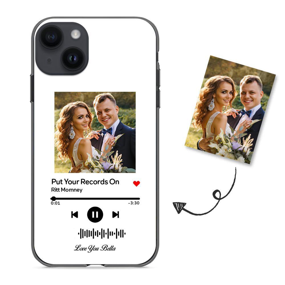 Custom Scannable Music Code Glass iPhone Cases with Picture - GiftUpp