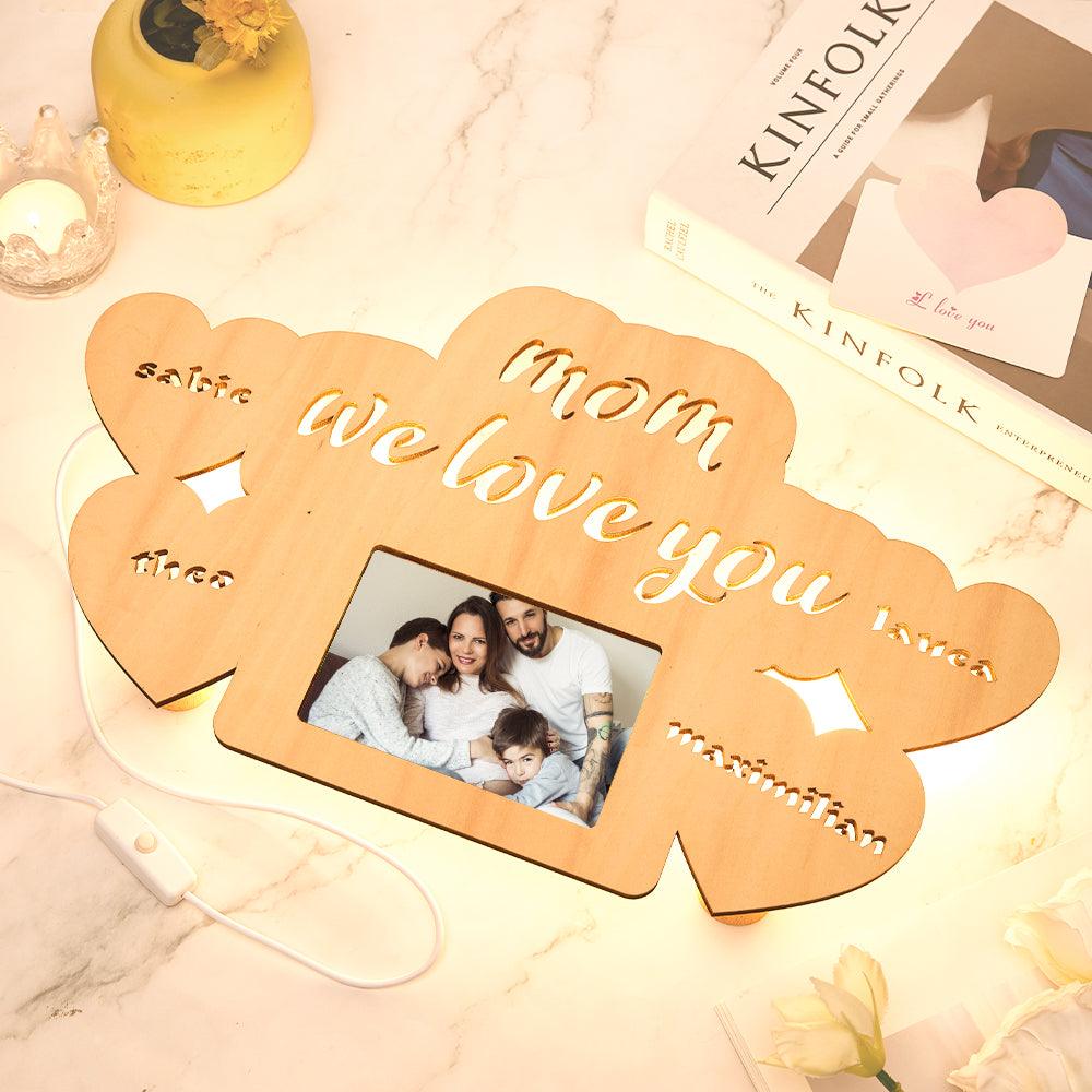 Custom Engraved Name Night Lamp Photo Frame Night Light for Mom - GiftUpp