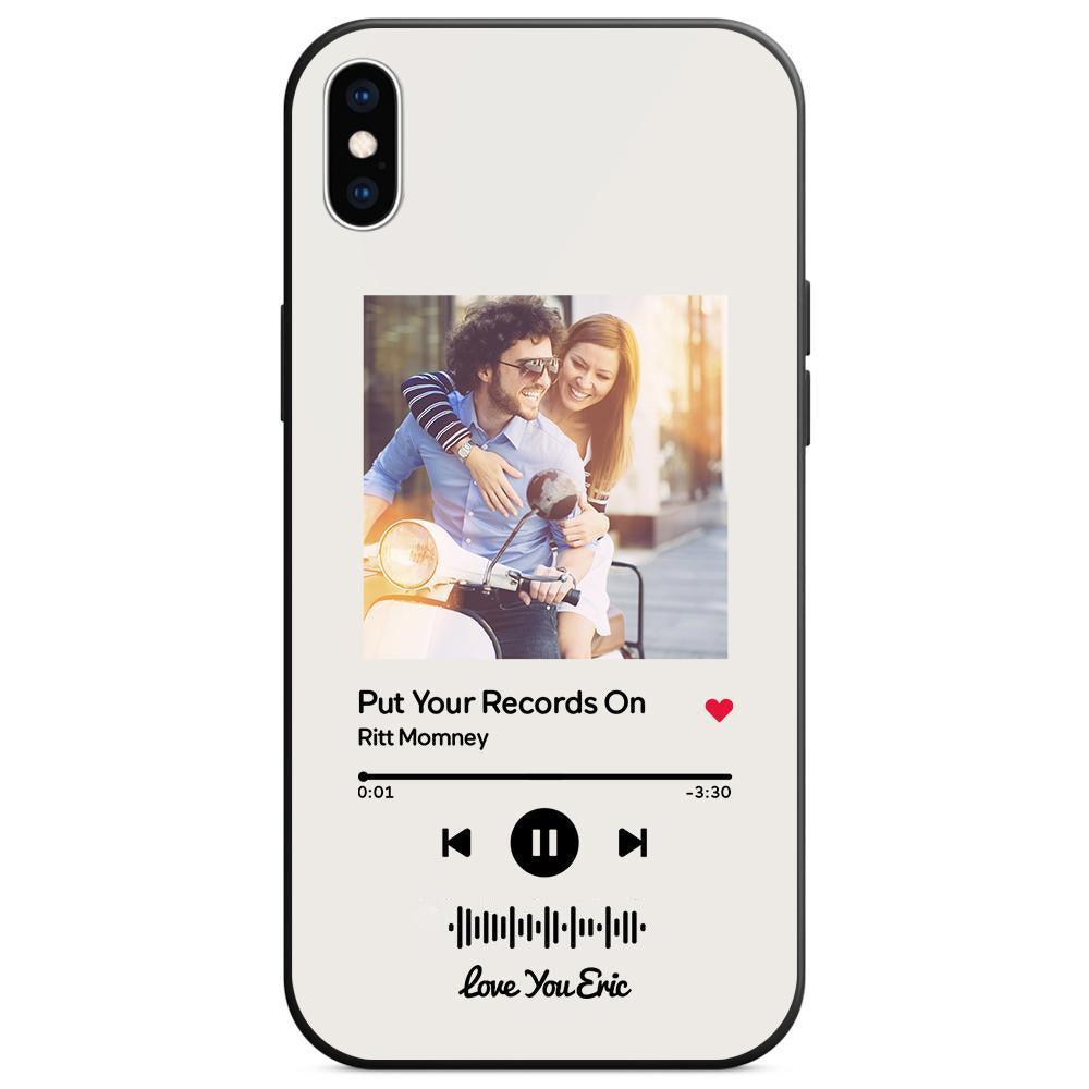 Custom Scannable Music Code Glass iPhone Cases with Picture - GiftUpp