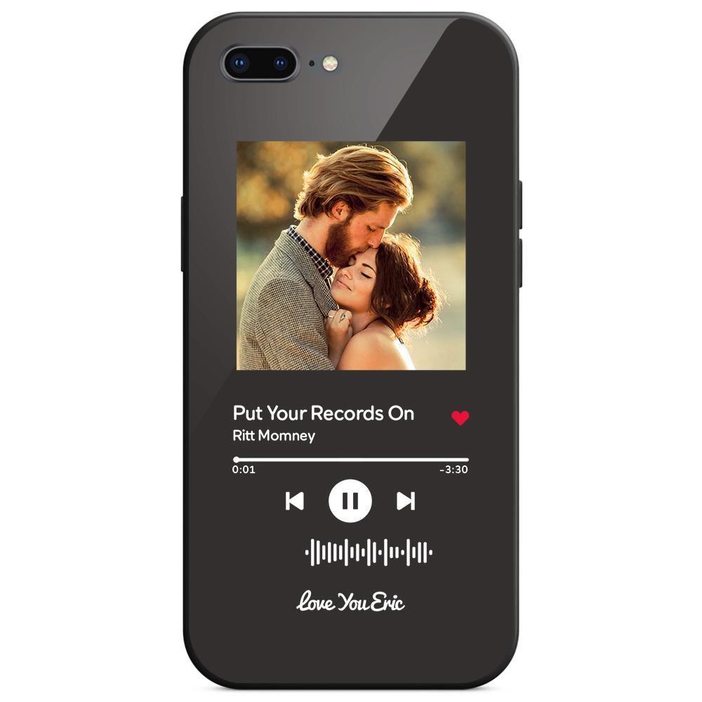 Custom Scannable Music Code Glass iPhone Cases with Picture - GiftUpp