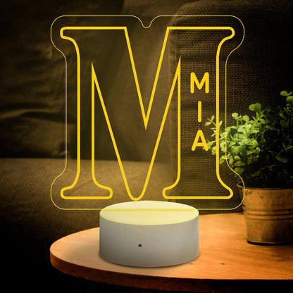 A-Z 26 Letters Led Lamp Custom Name Night Light - GiftUpp