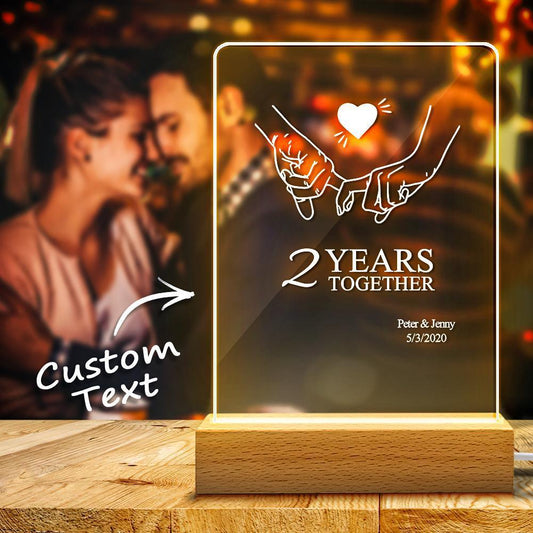 Custom Name Night light Anniversary Table Lamp Couple Gift - GiftUpp