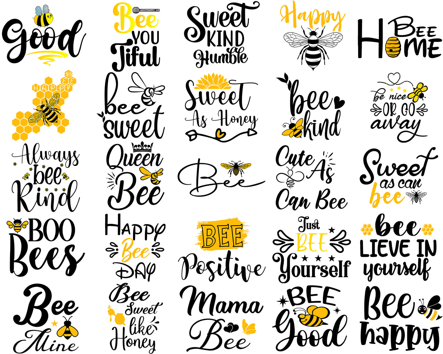 Bee SVG Bundle | Cute Bee Quotes | Bee Clipart | Honeycomb Designs | Cricut & Silhouette Compatible