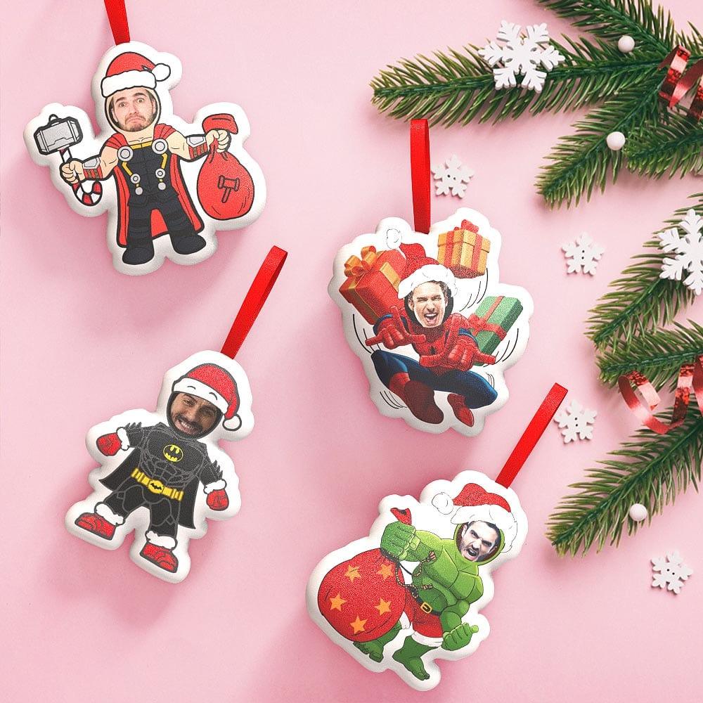 Custom Super Hero Decorations Personalized Face Christmas Hanging Decoration Superhero Decor Set - GiftUpp