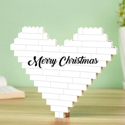 Custom Building Brick Personalized Heart Shaped Photo Block for Christmas - GiftUpp