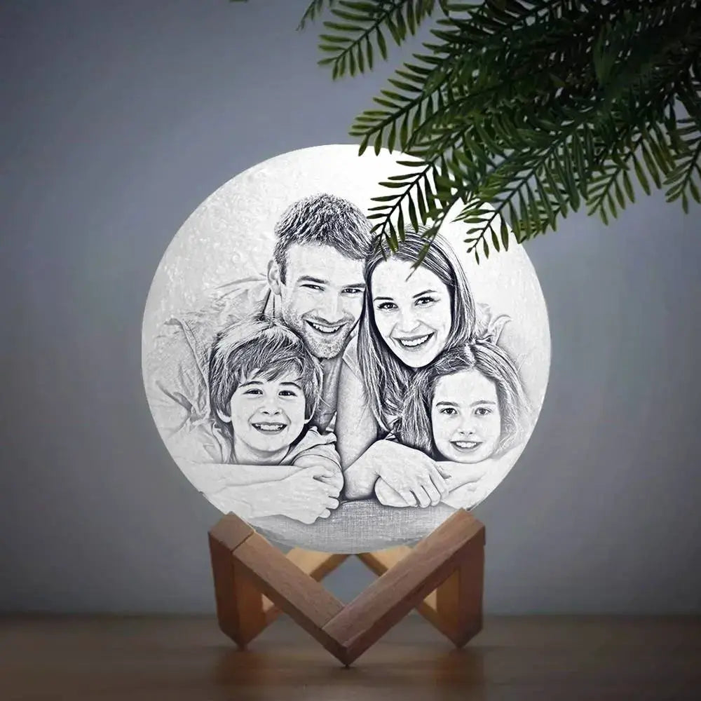 Custom 3D Printed Photo Lunar Light Moon Lamp - Gift for Family