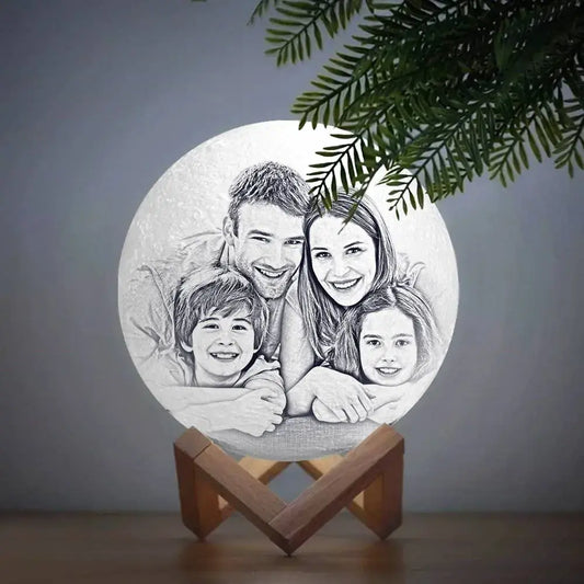 Custom 3D Printed Photo Lunar Light Moon Lamp - Gift for Family