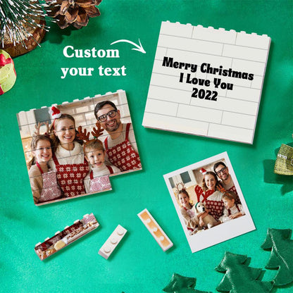 Personalized Building Brick Puzzle Photo Block Christmas Ornament - GiftUpp