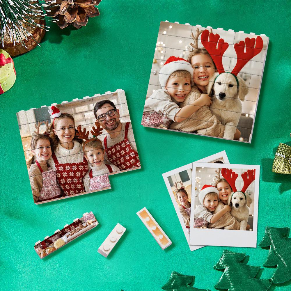 Personalized Building Brick Puzzle Photo Block Christmas Ornament - GiftUpp