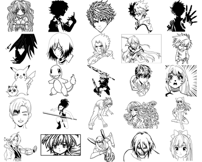 Anime Manga SVG Bundle | Manga Clipart | Anime Doodles | Japanese Art SVG Files | Cricut & Silhouette Compatible