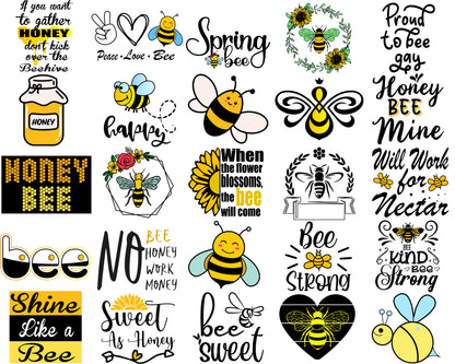 Bee SVG Bundle | Cute Bee Quotes | Bee Clipart | Honeycomb Designs | Cricut & Silhouette Compatible