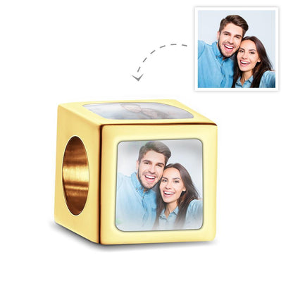 Custom Four-Sided Photo Charm Square Copper Charm Creative Gift for Women - GiftUpp