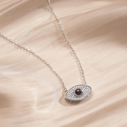 Evil Eye Projection Necklace Custom Photo Necklace - GiftUpp