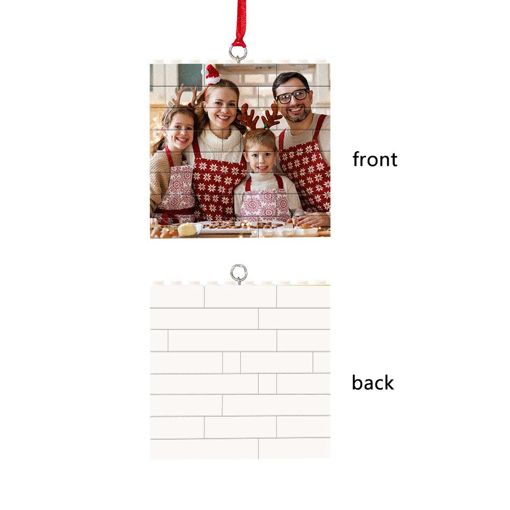 Personalized Building Brick Puzzle Photo Block Christmas Ornament - GiftUpp