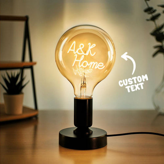 Custom Text Vintage Edison Led Filament Modeling Lamp Soft Light Bulbs Decorative Warm Yellow Light Led - GiftUpp