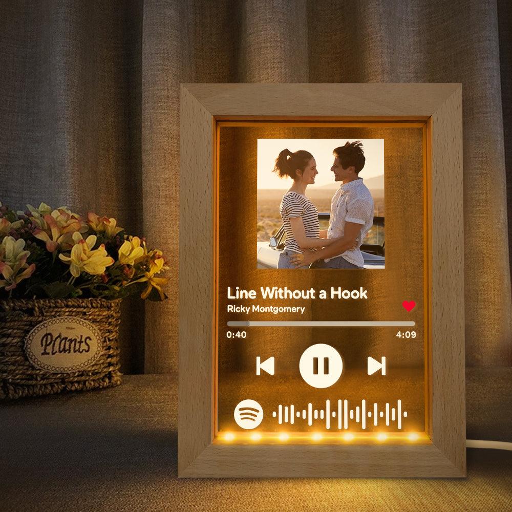 Custom Scannable Spotify Code Music Art Picture Frame Nignt Light Gift - GiftUpp