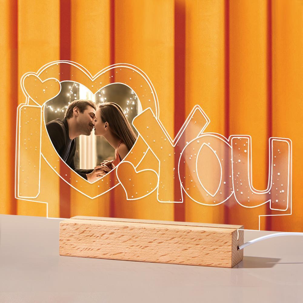 Custom Acrylic Lamp Personalized I Love You Photo Night Light - GiftUpp