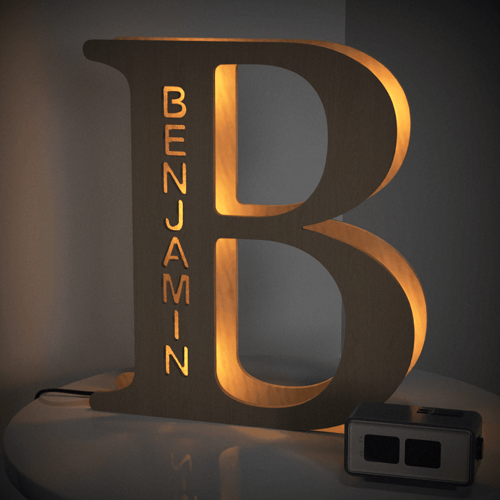 Personalized Name Wooden Letter Night Light 28CM - GiftUpp