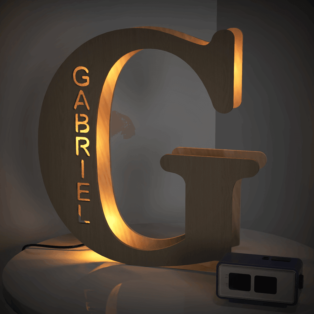 Personalized Name Wooden Letter Night Light 28CM - GiftUpp