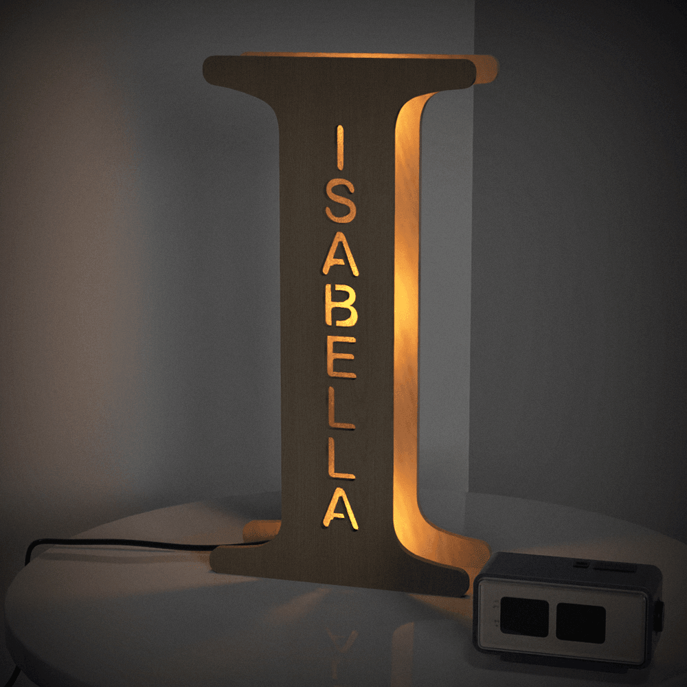 Personalized Name Wooden Letter Night Light 28CM - GiftUpp