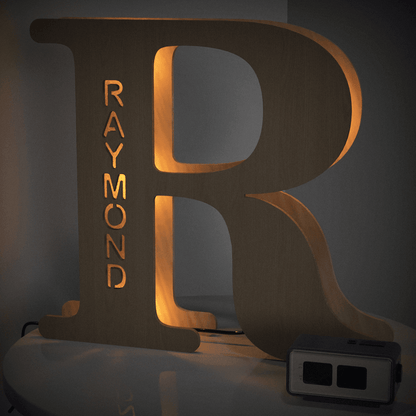 Personalized Name Wooden Letter Night Light 28CM - GiftUpp