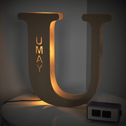 Personalized Name Wooden Letter Night Light 28CM - GiftUpp