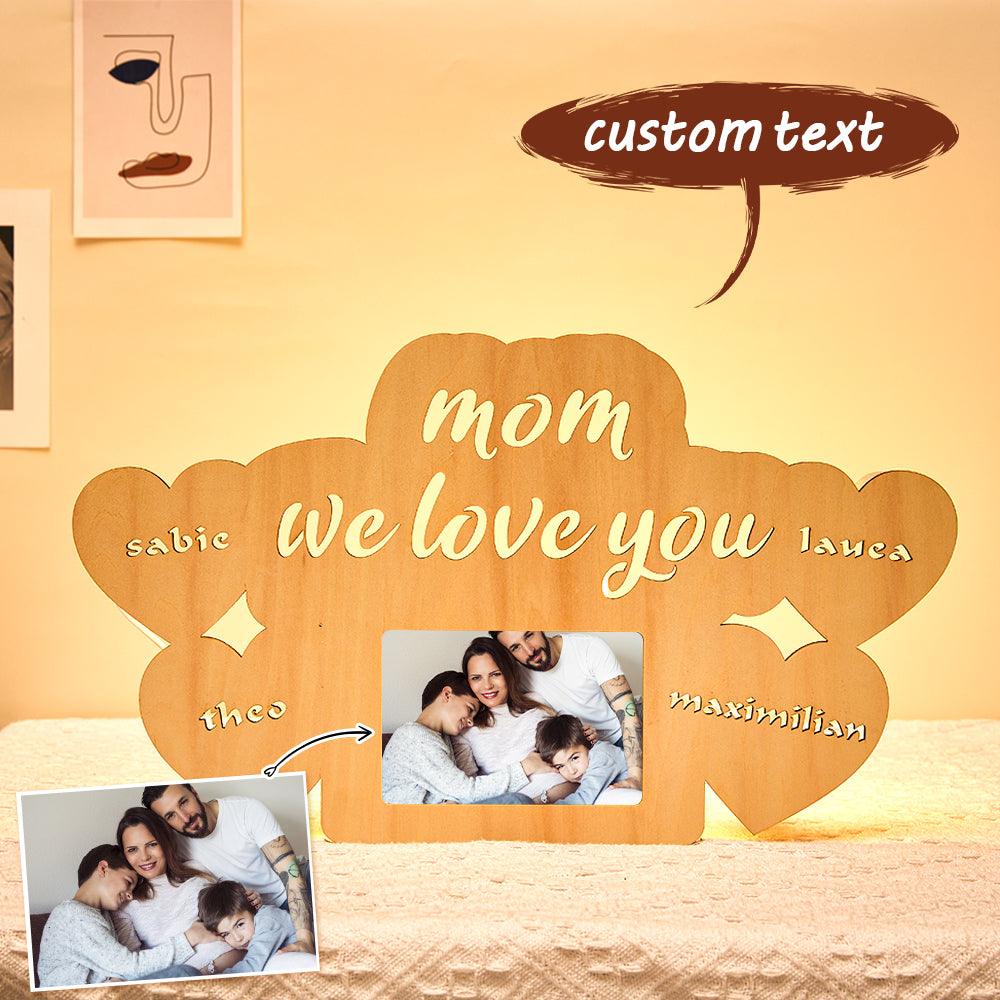 Custom Engraved Name Night Lamp Photo Frame Night Light for Mom - GiftUpp