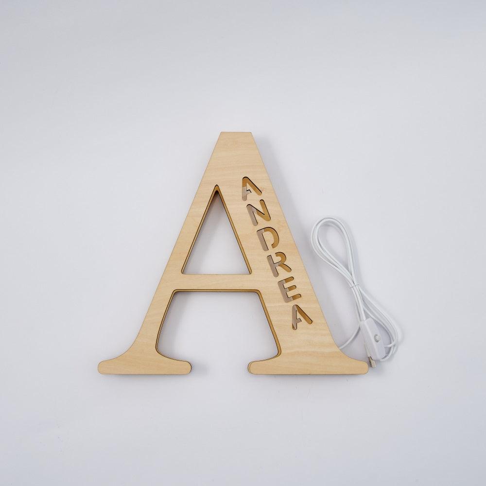 Personalized Name Wooden Letter Night Light 28CM - GiftUpp