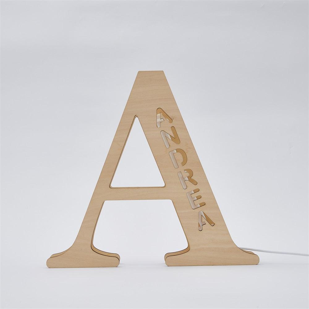 Personalized Name Wooden Letter Night Light 28CM - GiftUpp