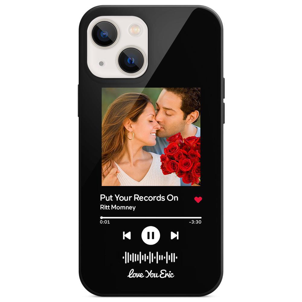 Custom Scannable Music Code Glass iPhone Cases with Picture - GiftUpp