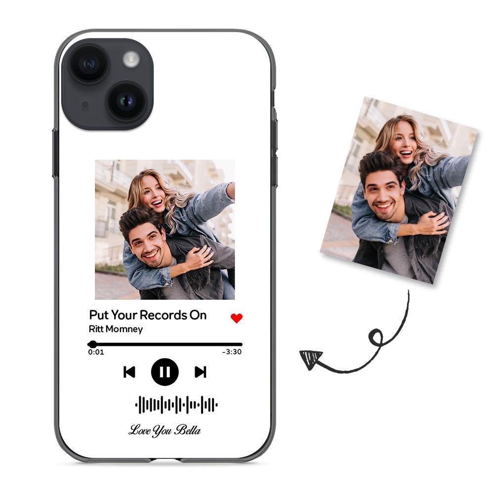 Custom Scannable Music Code Glass iPhone Cases with Picture - GiftUpp