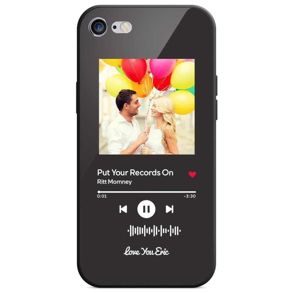 Custom Scannable Music Code Glass iPhone Cases with Picture - GiftUpp