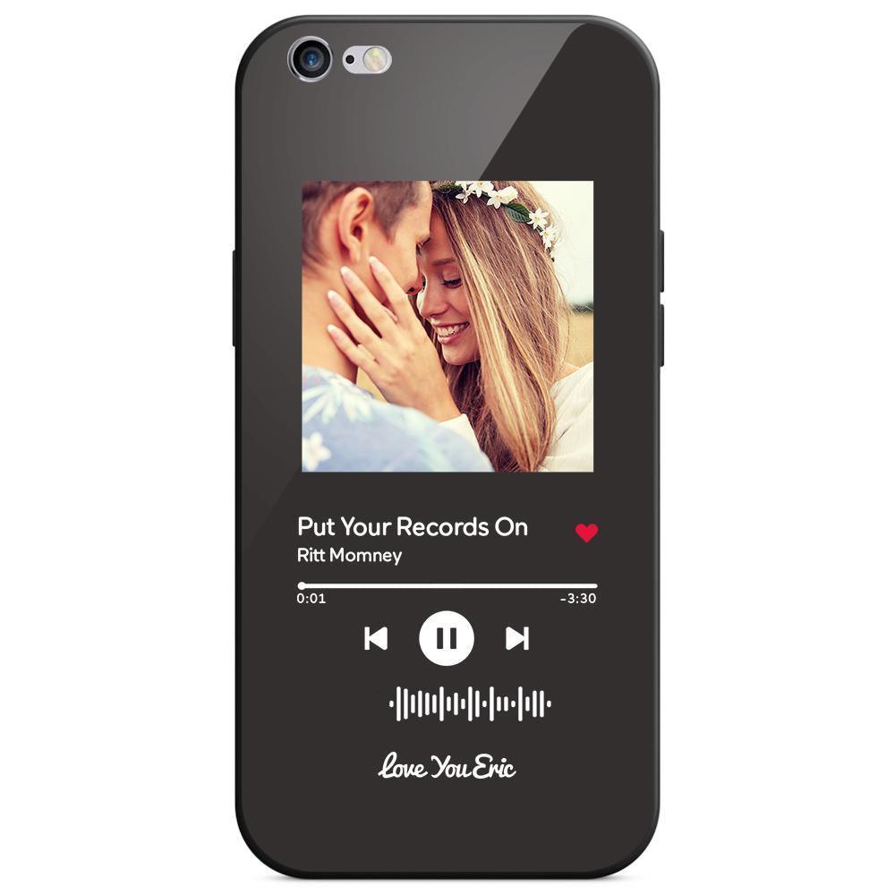 Custom Scannable Music Code Glass iPhone Cases with Picture - GiftUpp