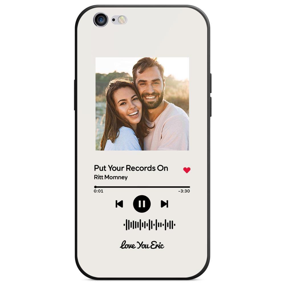 Custom Scannable Music Code Glass iPhone Cases with Picture - GiftUpp