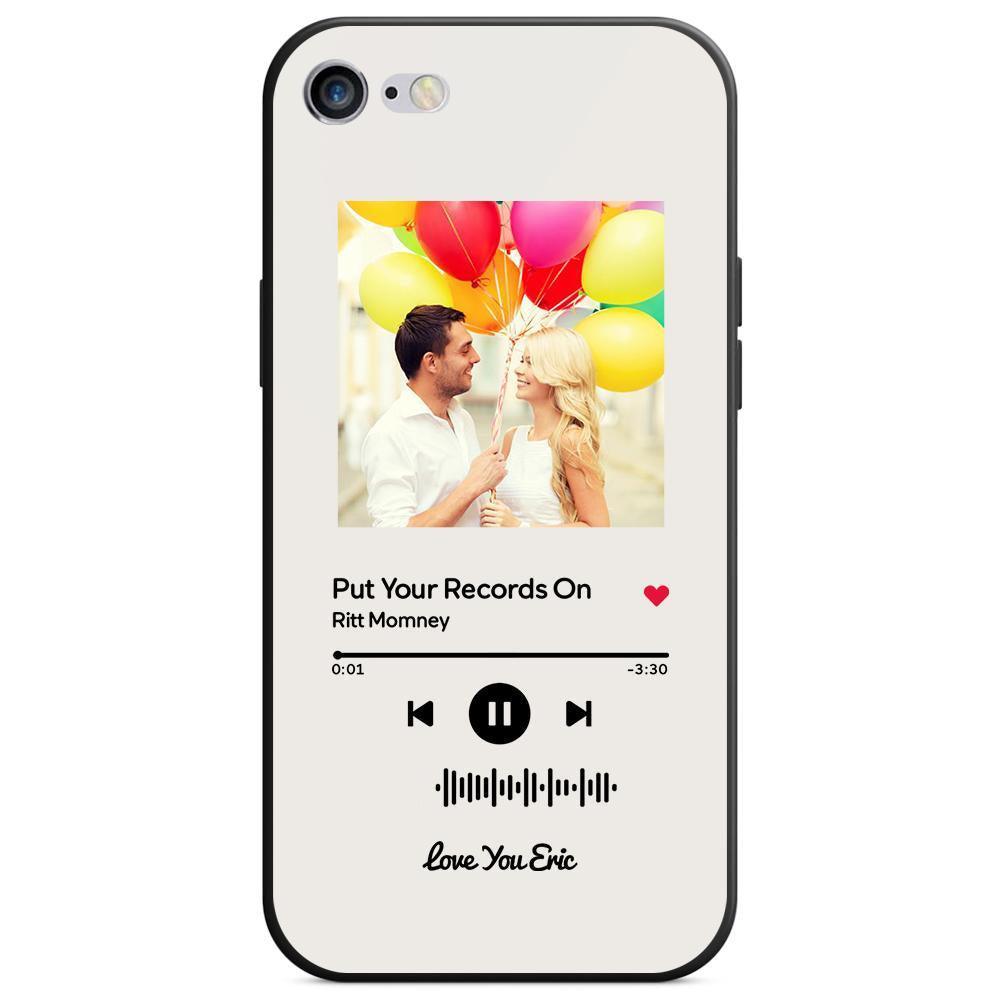 Custom Scannable Music Code Glass iPhone Cases with Picture - GiftUpp